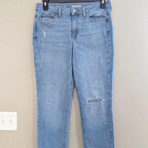 Sonoma Goods For Life Womens Light Wash Jeans Curvy Straight Leg Size 10